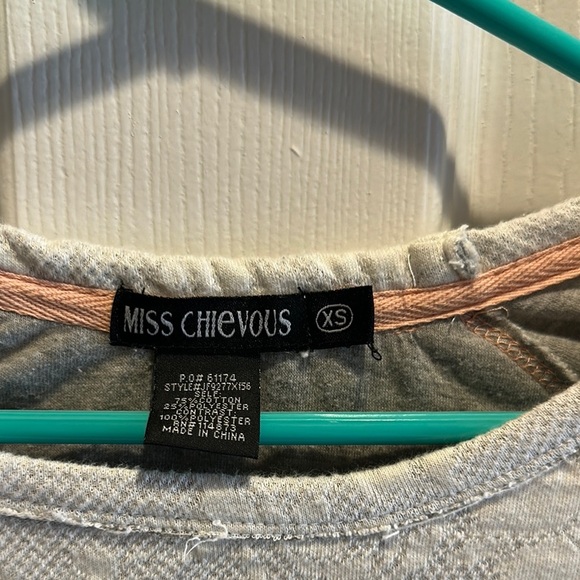 Miss Chievous Lace Textured Top in Light Gray - Picture 5 of 7